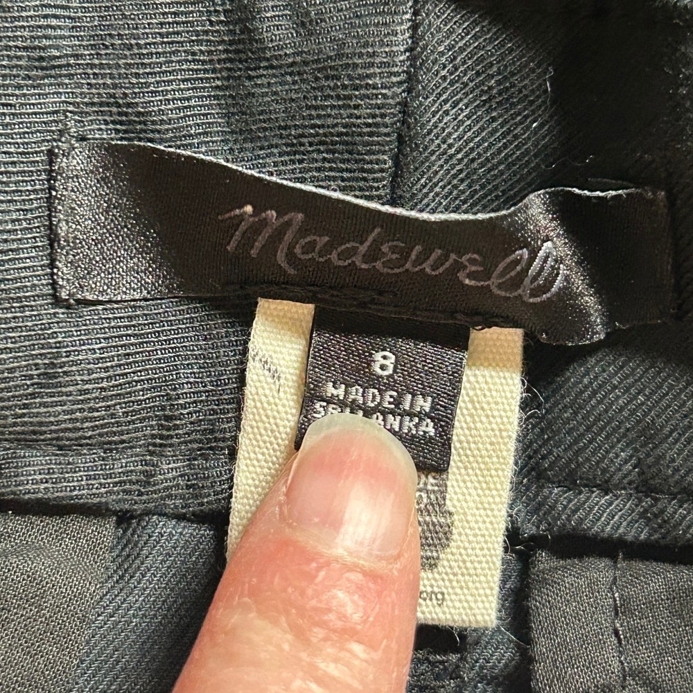 Madewell Women's High-Rise Barrel-Leg Pants Pleated True Black Size 8 New - Picture 9 of 11